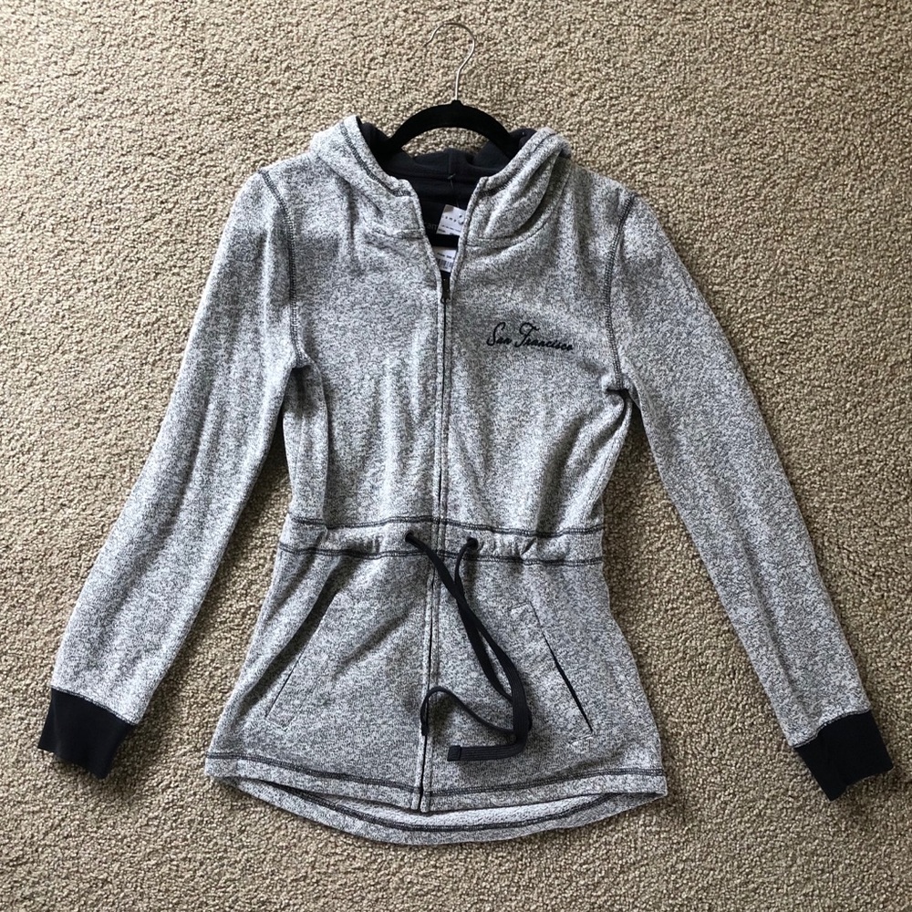 NWT Camp David San Francisco Gray Full Zip Hoodie Jacket S Drawstring Souvenir